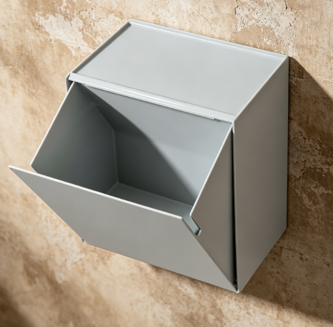 Large Capacity Wall-mounted Flip-top Storage Box – Plastic material, suitable for cotton swabs, tissues, trash cans, bathroom, kitchen, bedroom, office