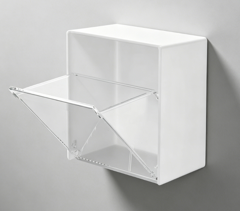 4-Piece Wall-Mounted Flip-Top Storage Box – With Dust Cover, Bathroom/Office Use, for storing cotton swabs and hair ties - Image 2