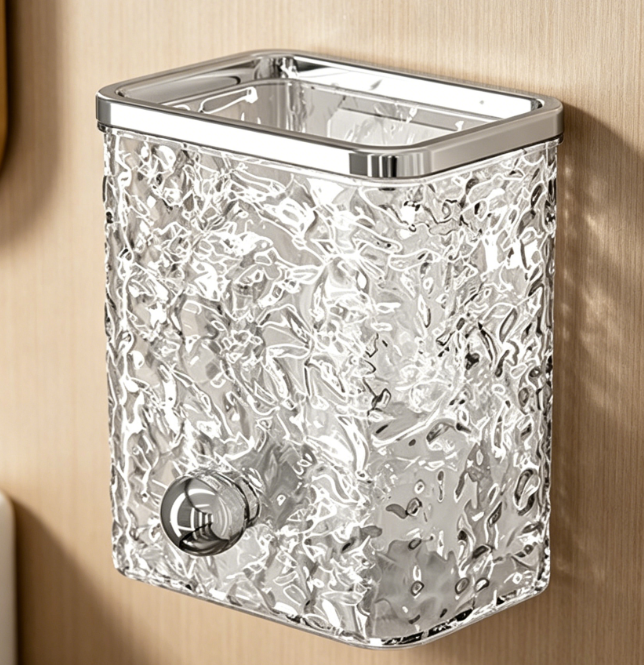 Glacier Texture Wall-mounted Toiletries Box – Elegant semi-transparent bathroom small item storage rack - Image 2